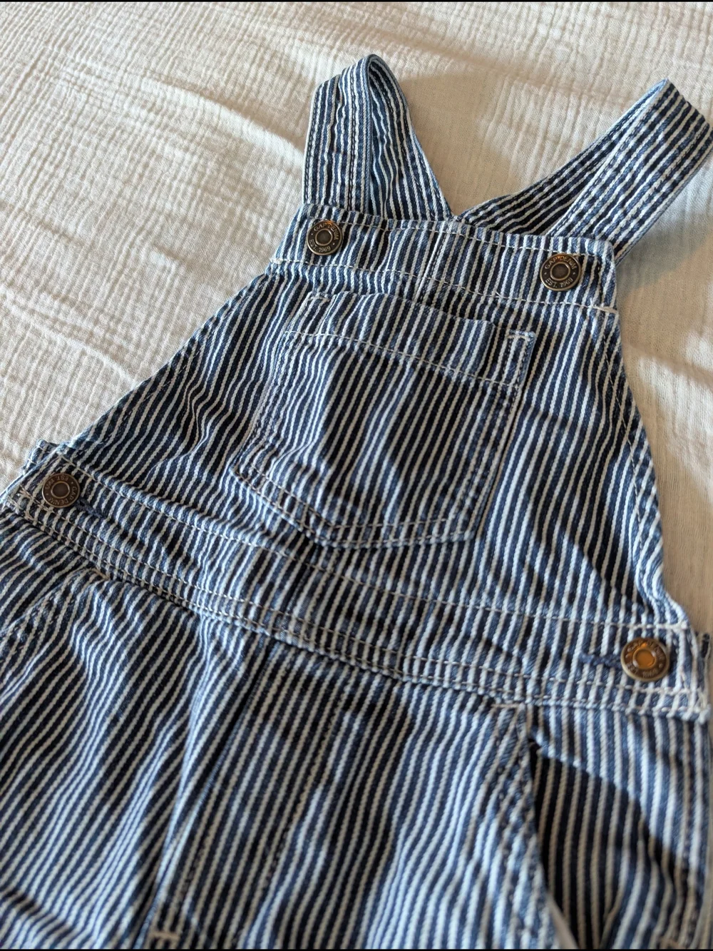 GAP Navy and White Pinstripe Kids Overalls
